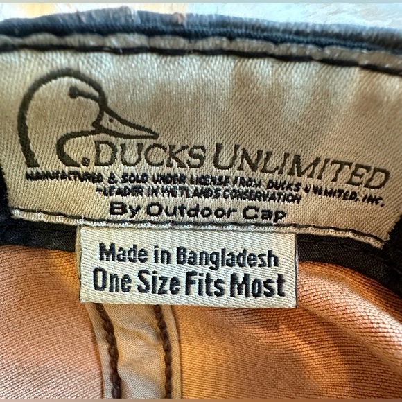 Ducks Unlimited Waxed Oil Cap Hat Brown Embroidered Patch Distressed Adjustable - Picture 7 of 9